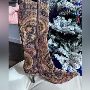 Diba True Babs  Boots Size 8B, style 90202, Babs Tan/Paisley, worn twice